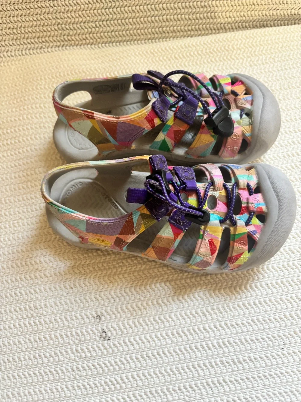 Kids Multicolor Water-Friendly Sandals - Purple Accents